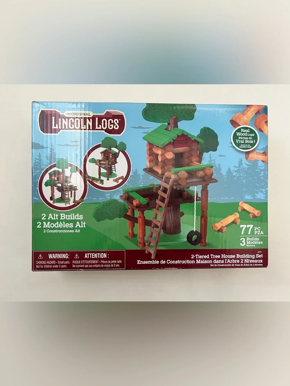 Lincoln Logs 2 Tiered Tree House Building Set, Educational Toy, Gift Retro